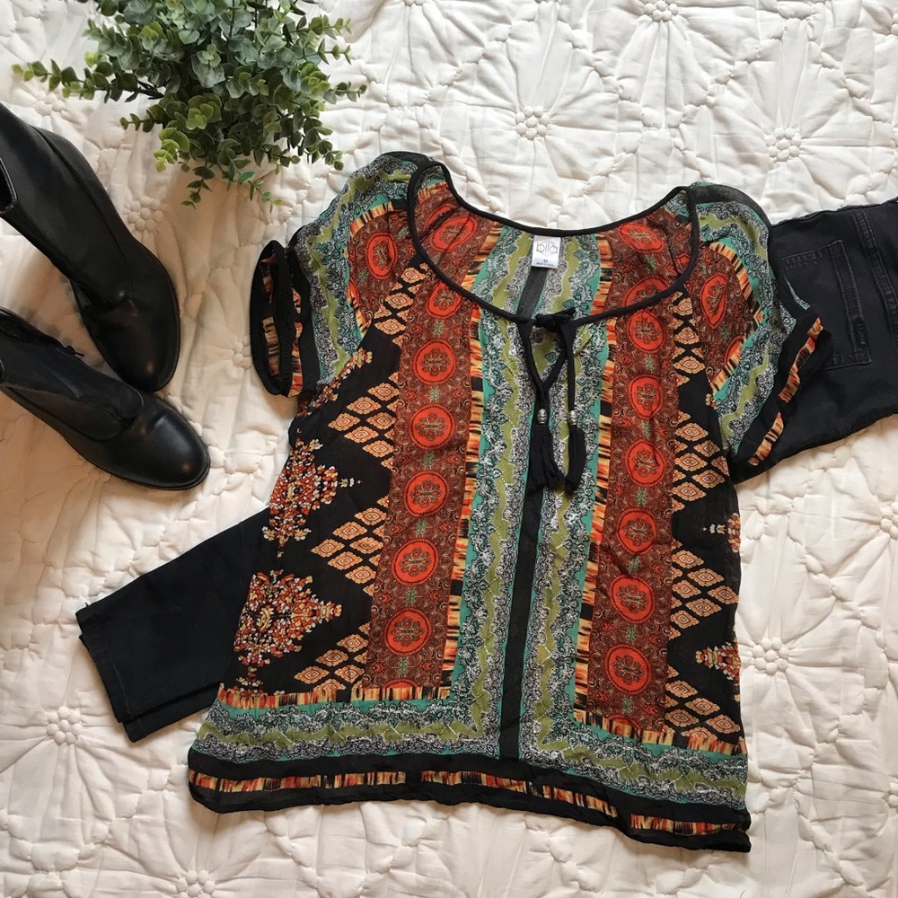 Bila Multicolor Bohemian Top